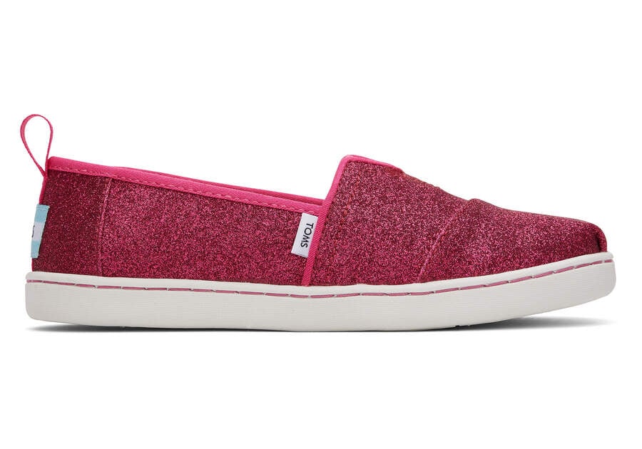 Toms Youth Alpargata Glitter Rosas Oscuro Chile | CL314-587