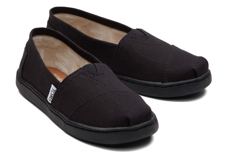 Toms Youth Alpargata Lona Negras Chile | CL486-961