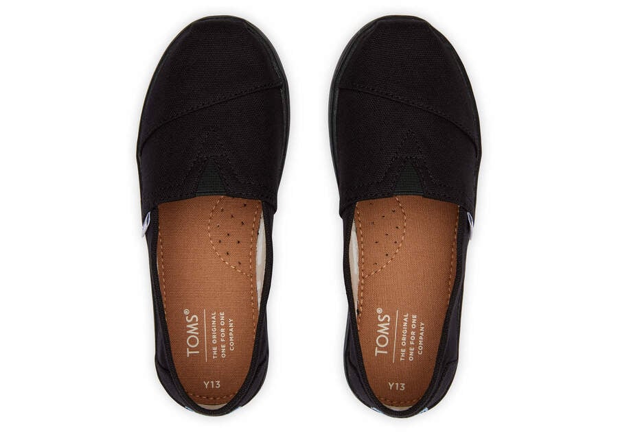 Toms Youth Alpargata Lona Negras Chile | CL486-961