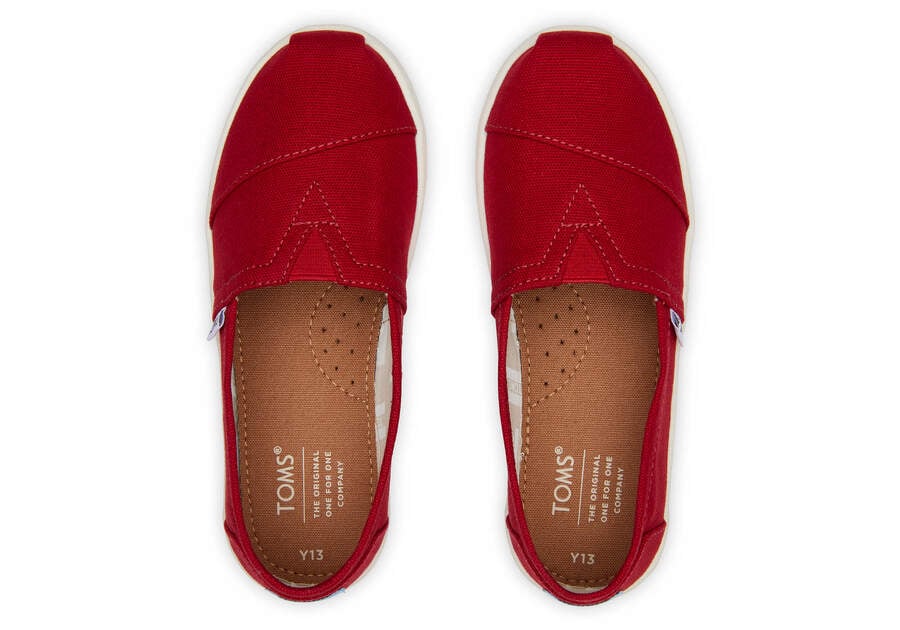 Toms Youth Alpargata Lona Rojas Chile | CL891-165