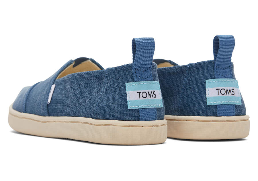 Toms Youth Alpargata Refibra Tencel Textured Woven Azules Chile | CL524-359