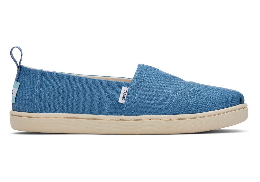 Toms Youth Alpargata Refibra Tencel Textured Woven Azules Chile | CL524-359