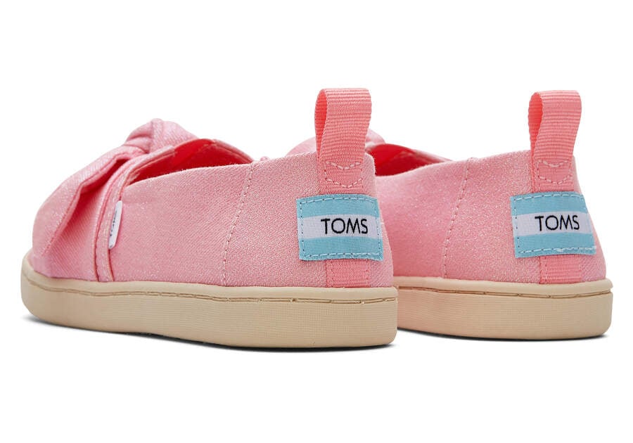 Toms Youth Alpargata Twill Glimmer Bow Rosas Chile | CL387-109