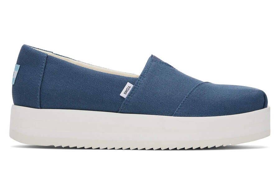 Zapatos Plataforma Toms Alpargata Midform Alpargata Azul Marino Chile | CL503-120