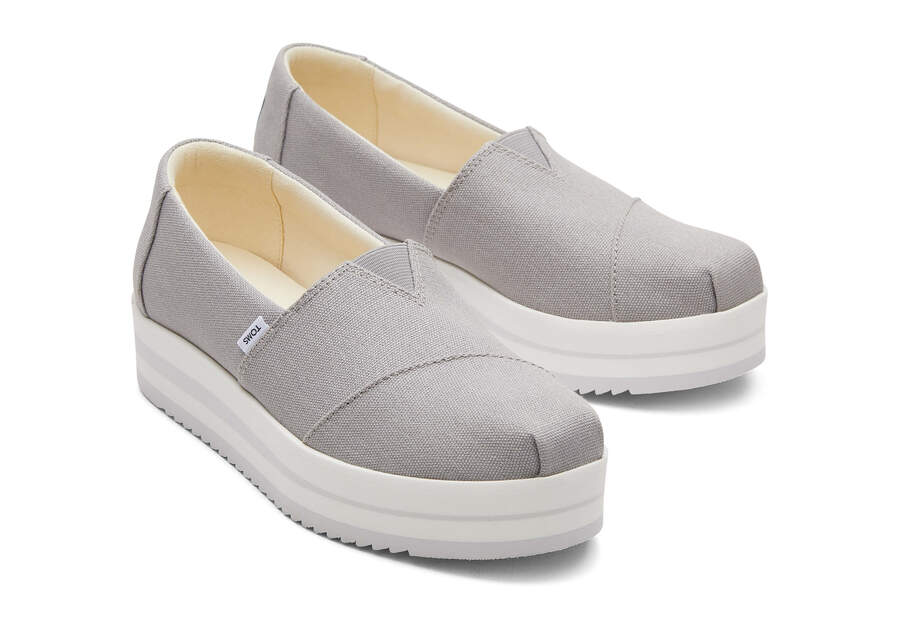 Zapatos Plataforma Toms Alpargata Midform Alpargata Gris Chile | CL743-783