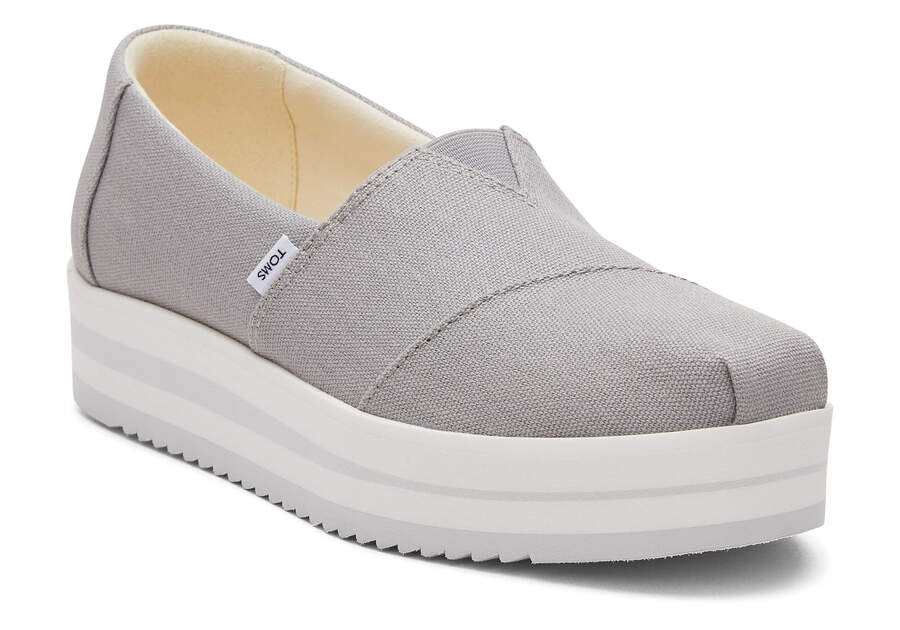 Zapatos Plataforma Toms Alpargata Midform Alpargata Gris Chile | CL743-783