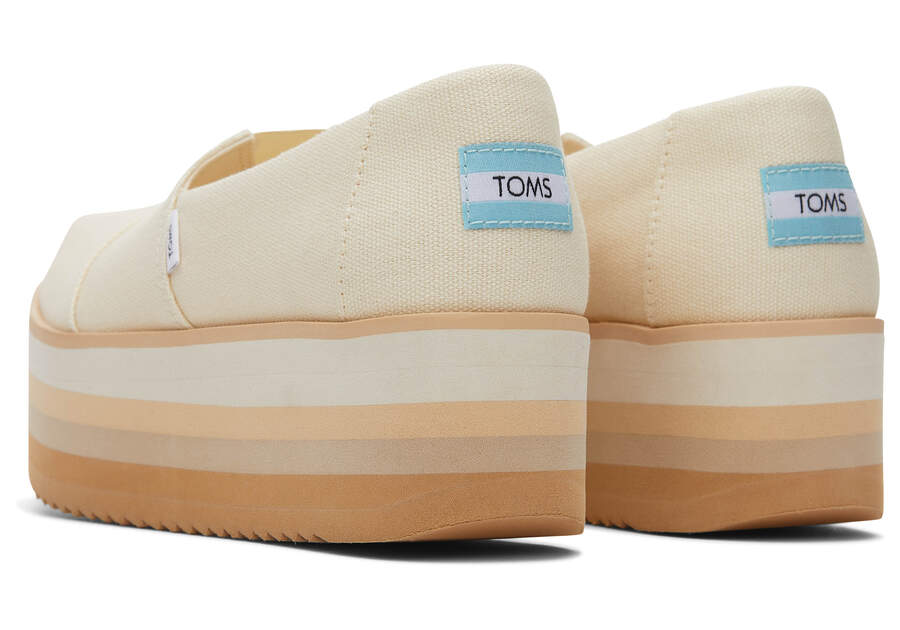 Zapatos Plataforma Toms Alpargata Plataforma Alpargata Creme Chile | CL078-125