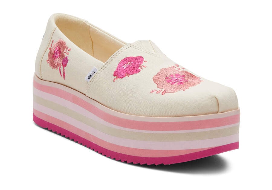 Zapatos Plataforma Toms Alpargata Plataforma Alpargata Rosas Chile | CL110-558