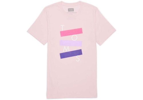 Camiseta Toms Stacked Logo Corta Sleeve Tee Rosas Chile | CL551-690