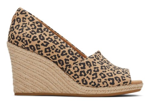 Tacones Toms Michelle Wedge Heel Beige Leopardo Chile | CL313-296