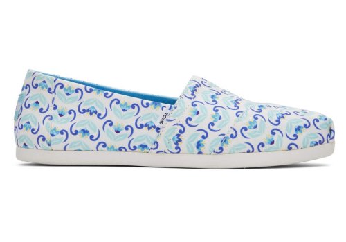 Toms Alpargata Mediterranean Flowers Azules Azul Marino Chile | CL280-456